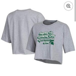 Michigan State Spartans Champion Women's Boyfriend Cropped T-Shirt